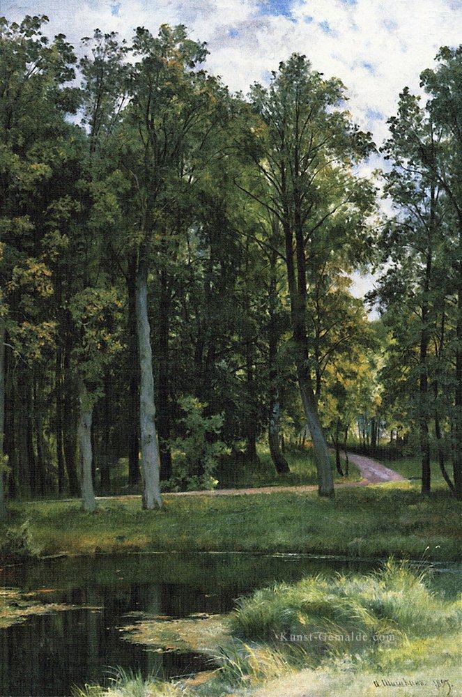 Forststraße 1897 klassische Landschaft Ivan Ivanovich Bäume Ölgemälde